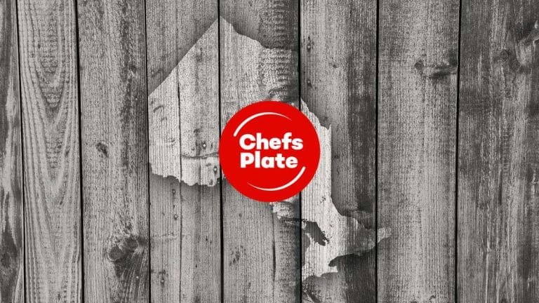 A stylized image of an outline of the province of Ontario for the the post: Chefs Plate Ontario.