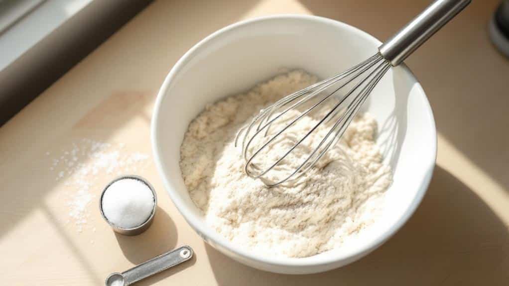baking preparation combine dry ingredients