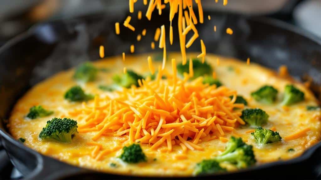 cheese addition before brief cooking