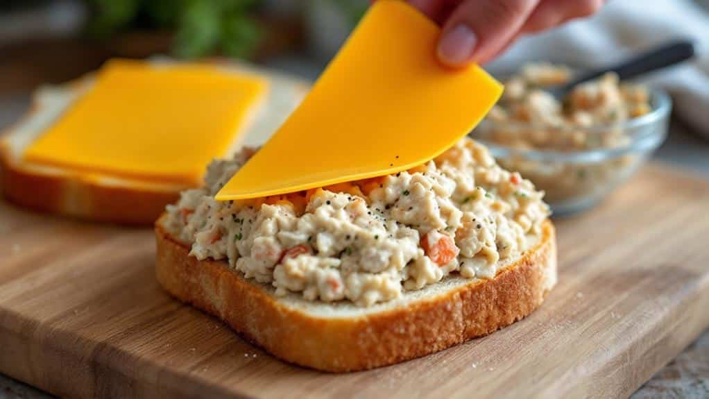 layer ingredients on bread