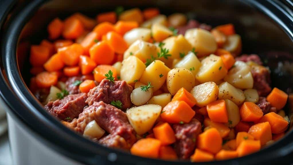 layer vegetables on top