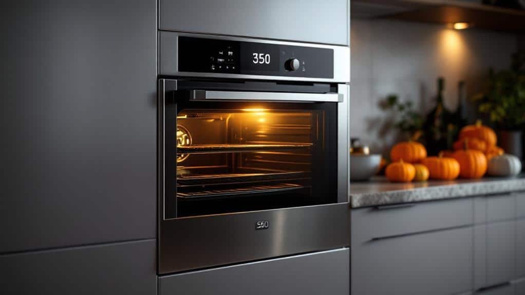 oven preheating to 350 f