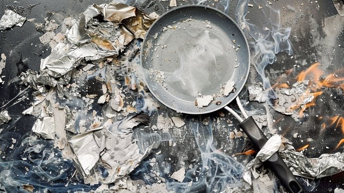 A risk of overheating nonstick frying pans