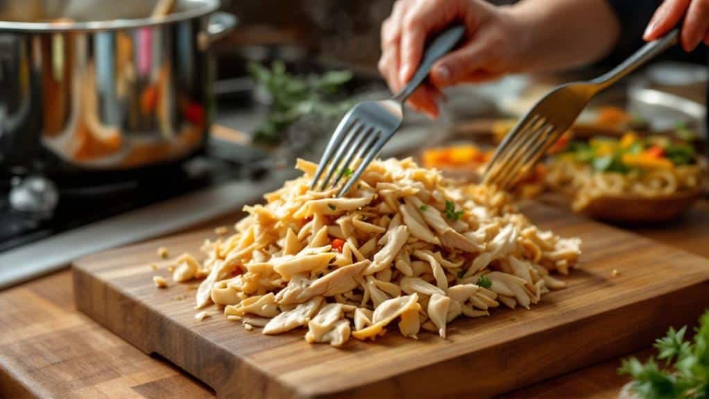 shred chicken for soup
