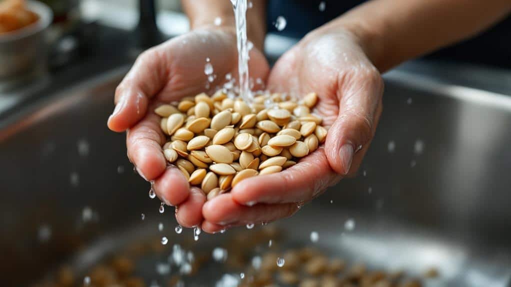 wash and rinse seeds