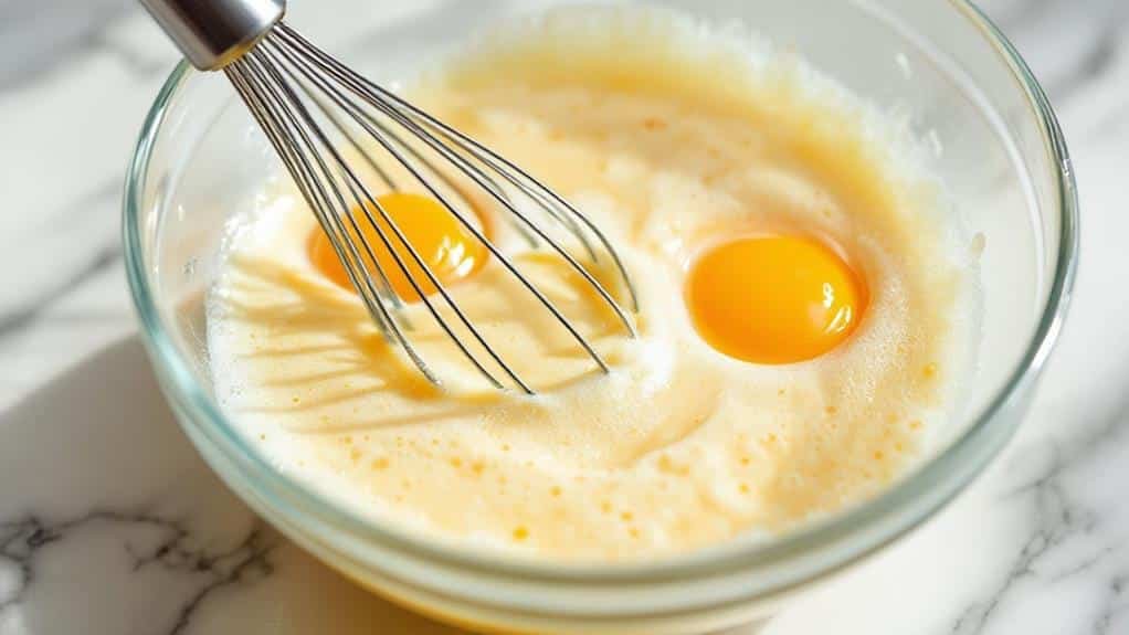 whisk eggs until frothy