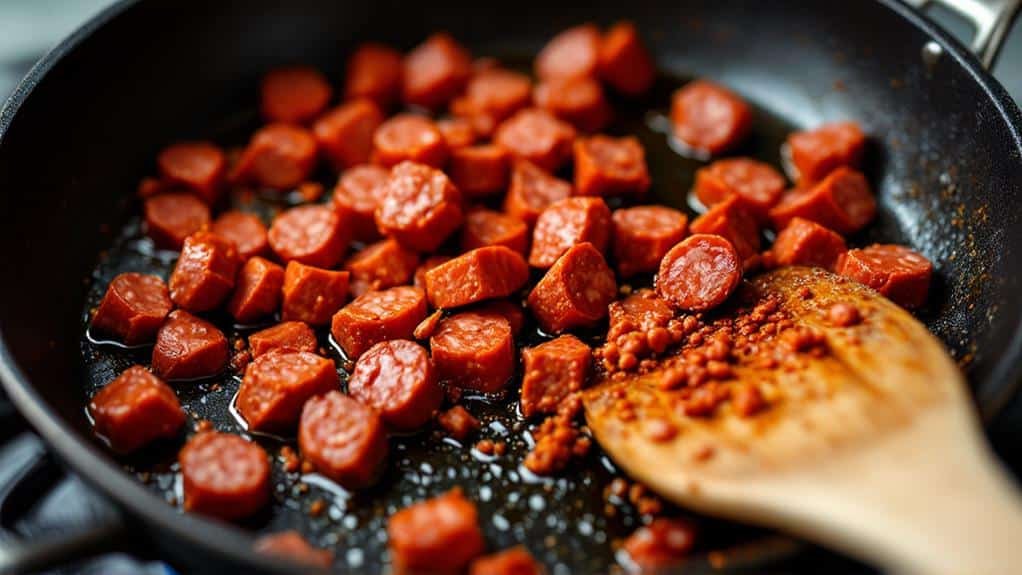 cook chorizo in skillet