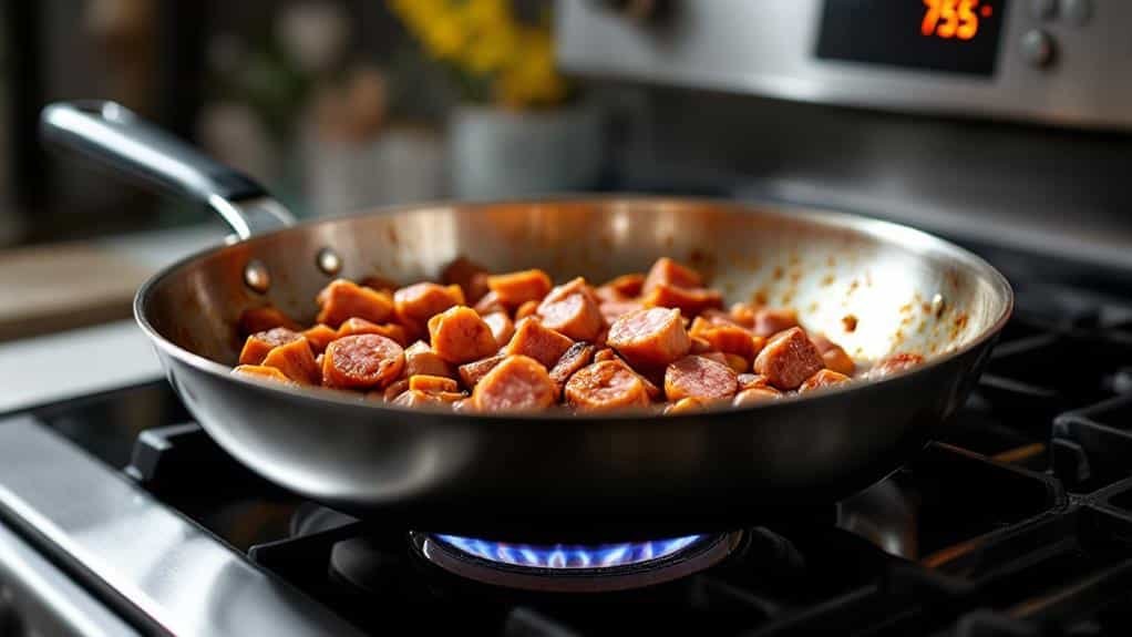 preheat for sausage browning
