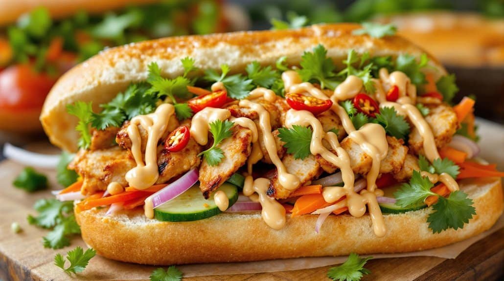 prepare banh mi sandwich