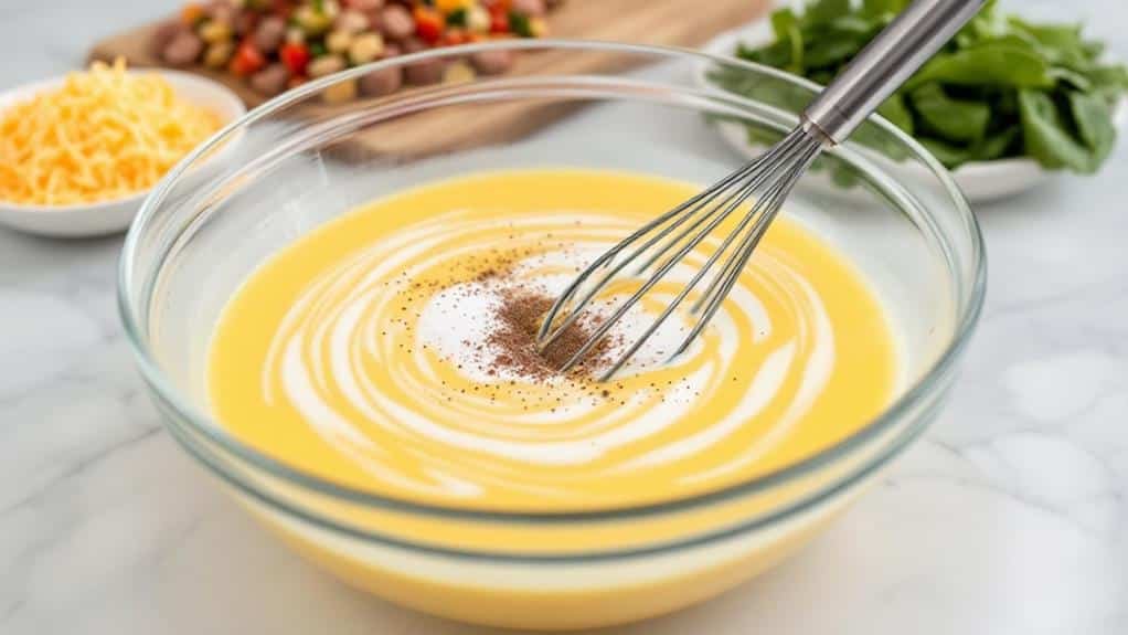 prepare egg mixture carefully