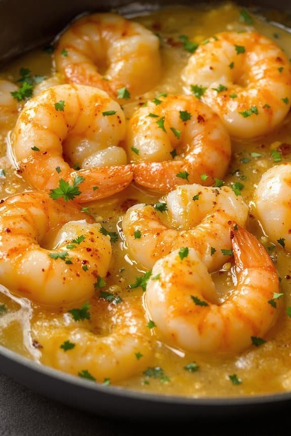 brined shrimp with garlic butter