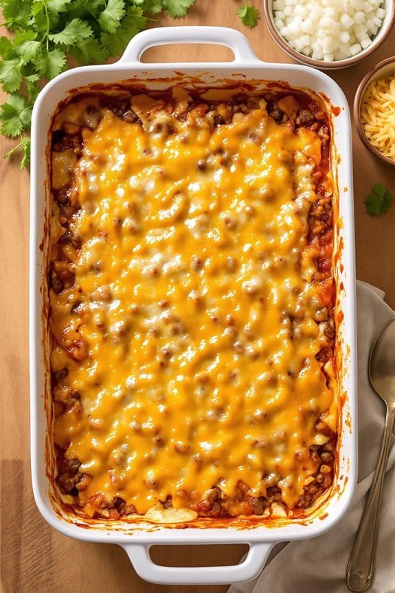 cheesy beef enchilada bake