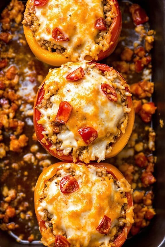 cheesy turkey stuffed peppers