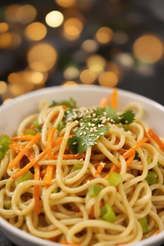 cold sesame ginger udon salad