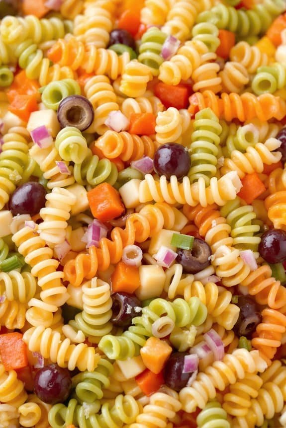 colorful veggie spiral salad