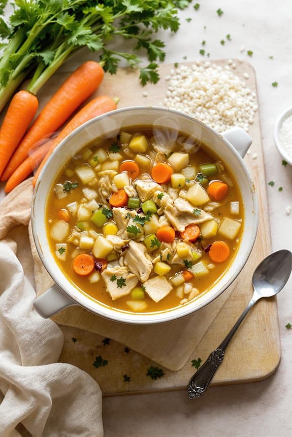 comforting chicken rice soup