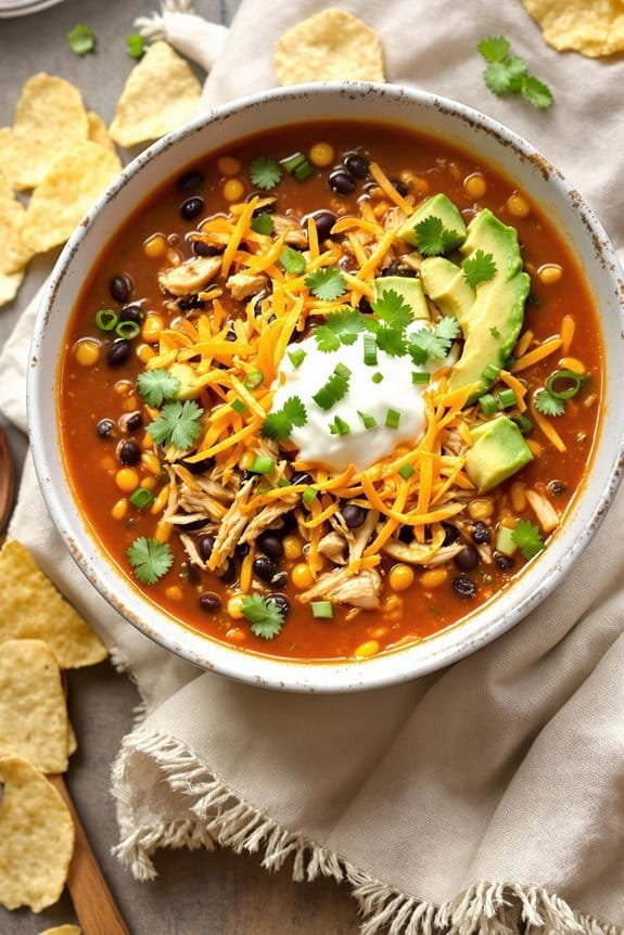 comforting chicken tortilla soup