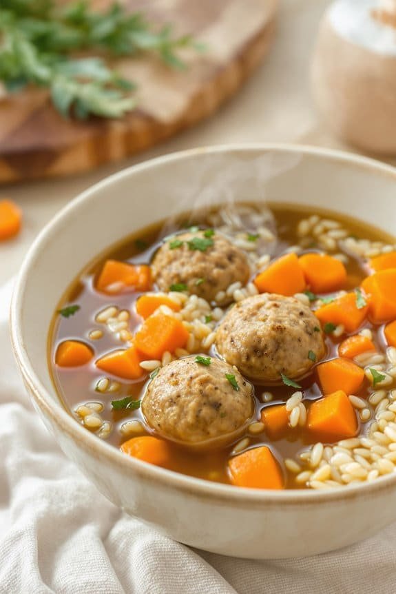 comforting turkey meatball soup