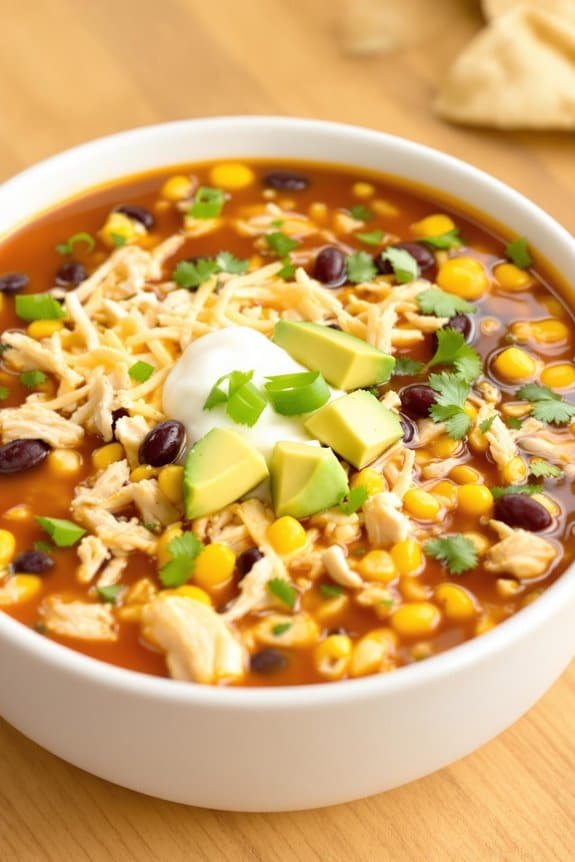 cozy crockpot chicken tortilla soup