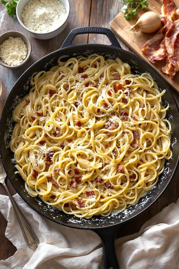 creamy bacon parmesan pasta