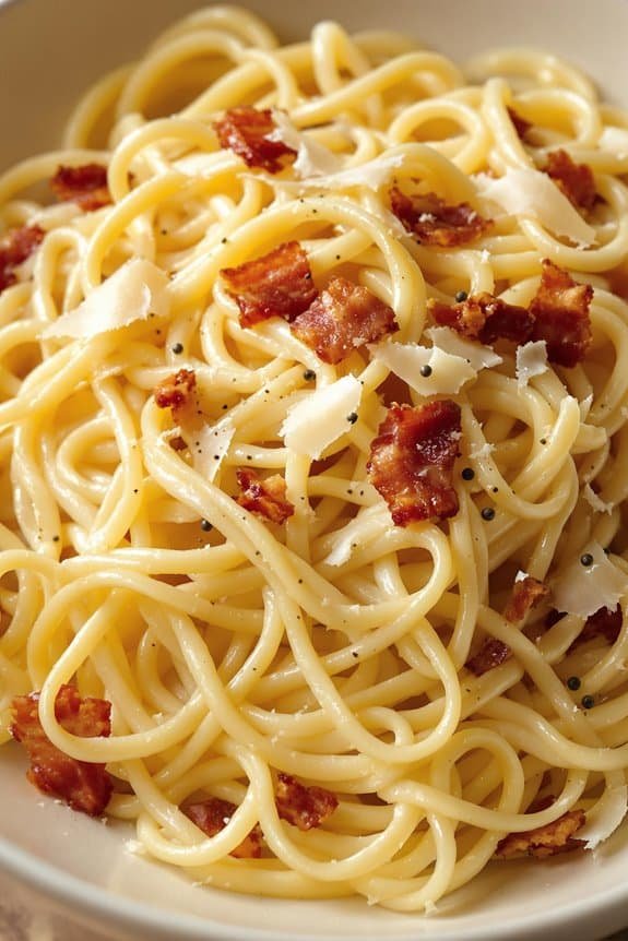 creamy carbonara with bacon