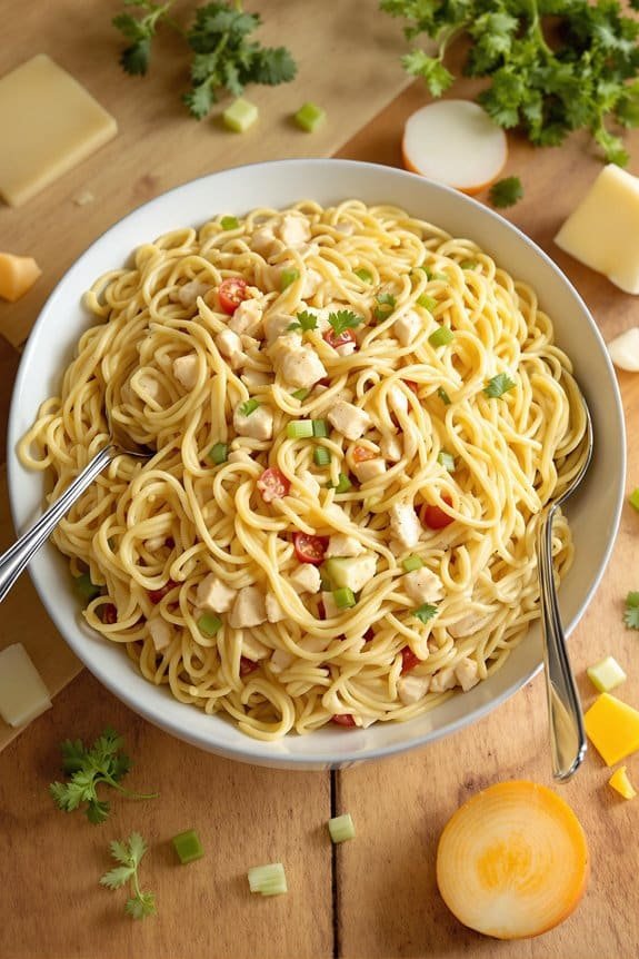 creamy chicken spaghetti dish