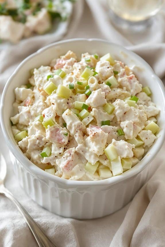 creamy crab salad preparation