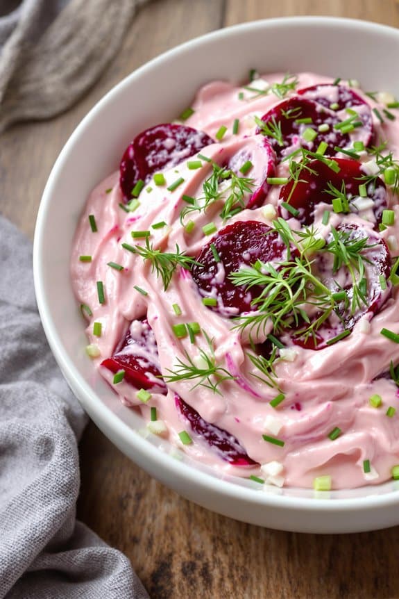 creamy dill beet salad preparation