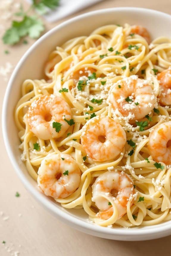 creamy garlic shrimp alfredo