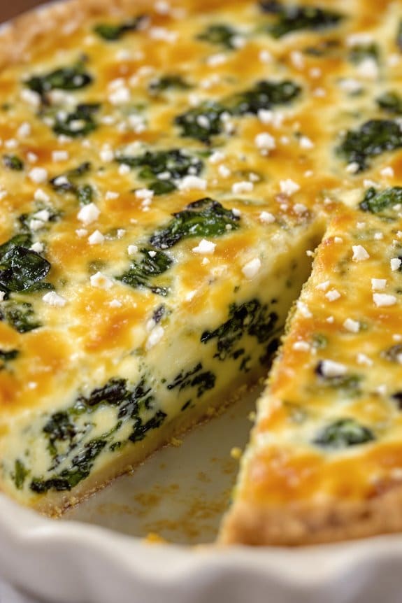 creamy spinach quiche recipe