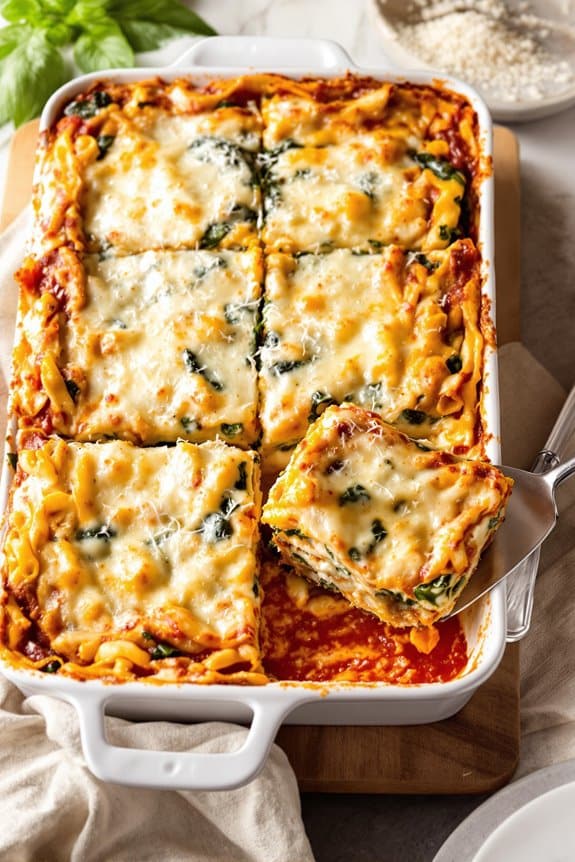 creamy spinach vegetarian lasagna