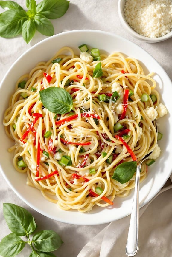 creamy vegetable pasta dish