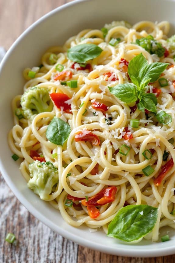 creamy vegetable pasta dish
