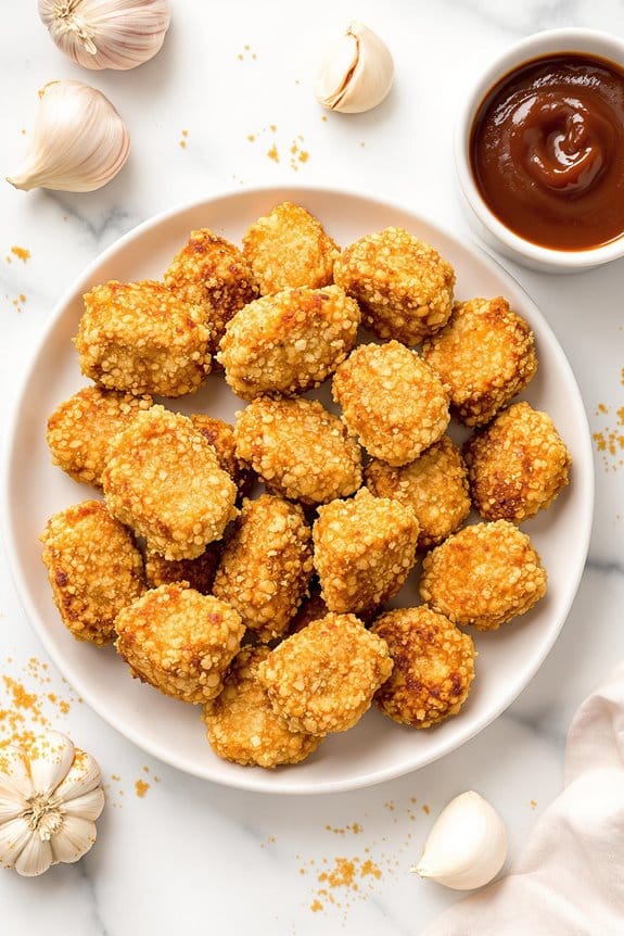 crispy garlic chicken nuggets