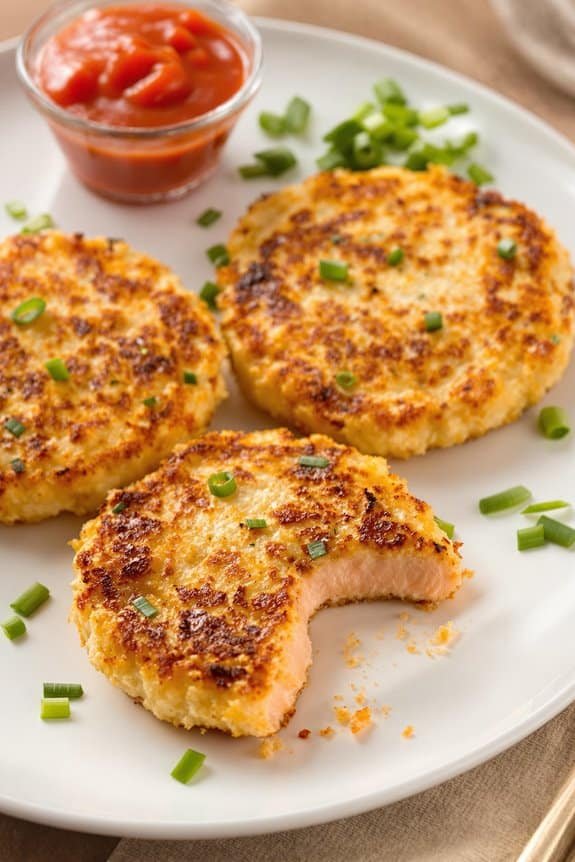 crispy golden salmon patties