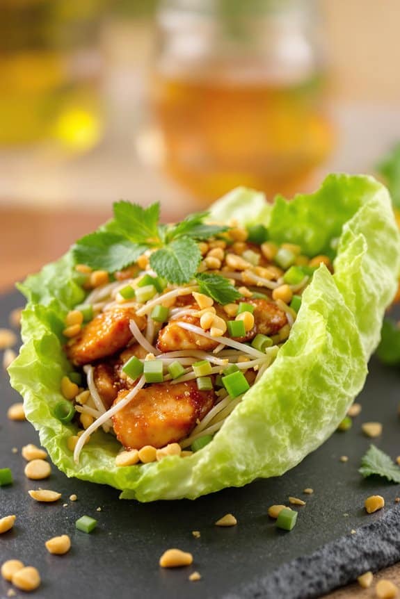 crunchy asian chicken wraps