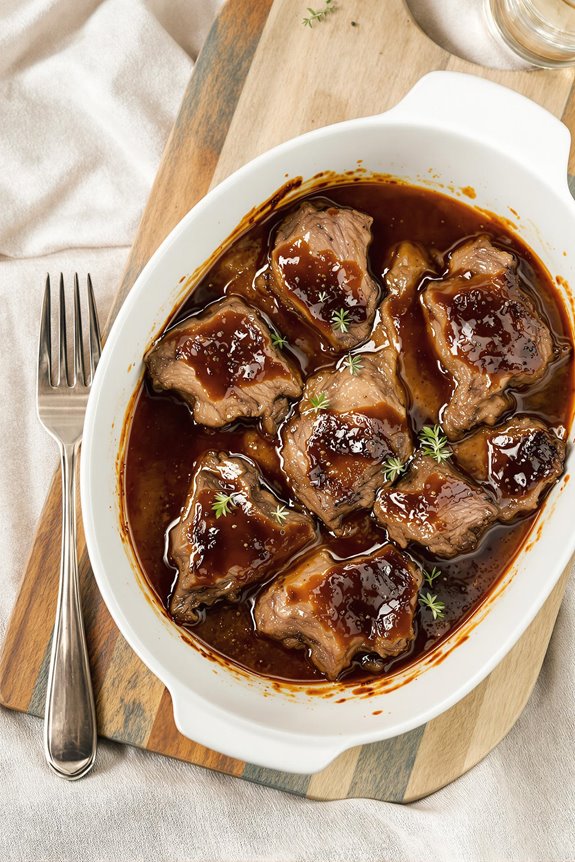delicious and slow cooked steak