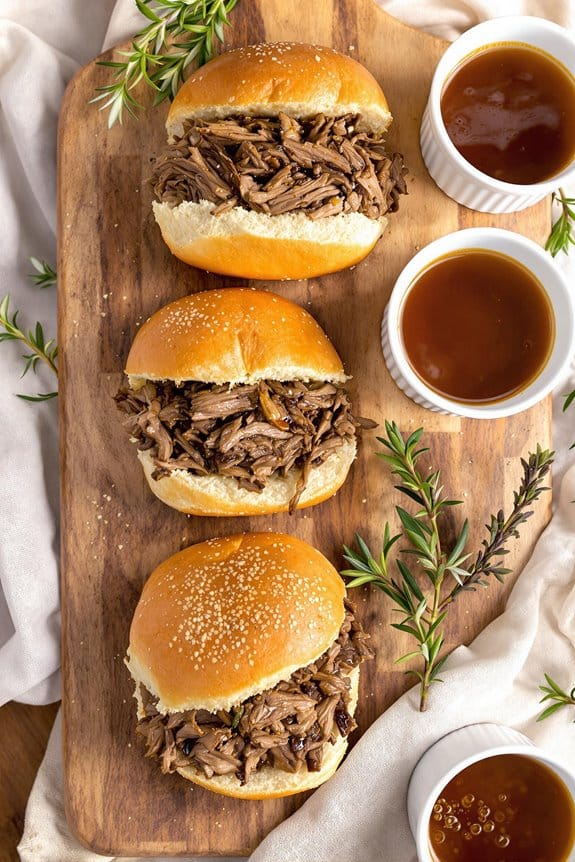 delicious french dip sandwich