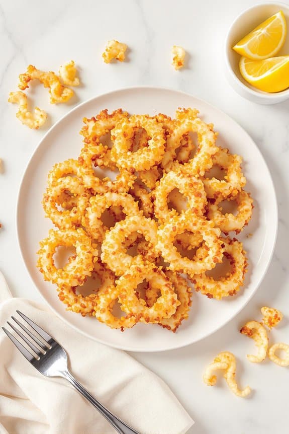 delicious golden crispy calamari
