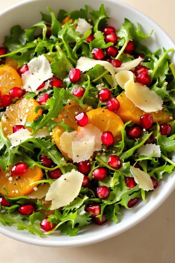 festive arugula salad assembly