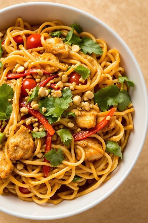 fiery thai drunken noodles