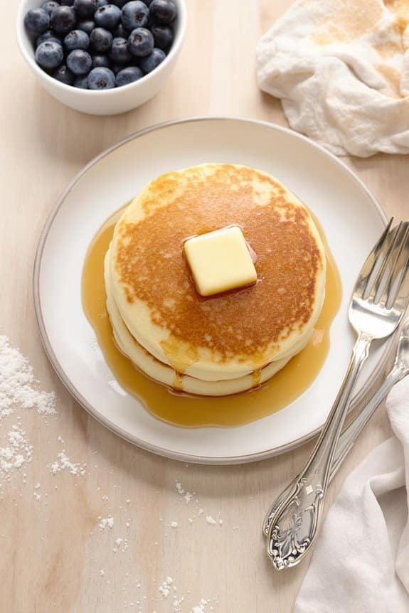 fluffy homemade vanilla pancakes