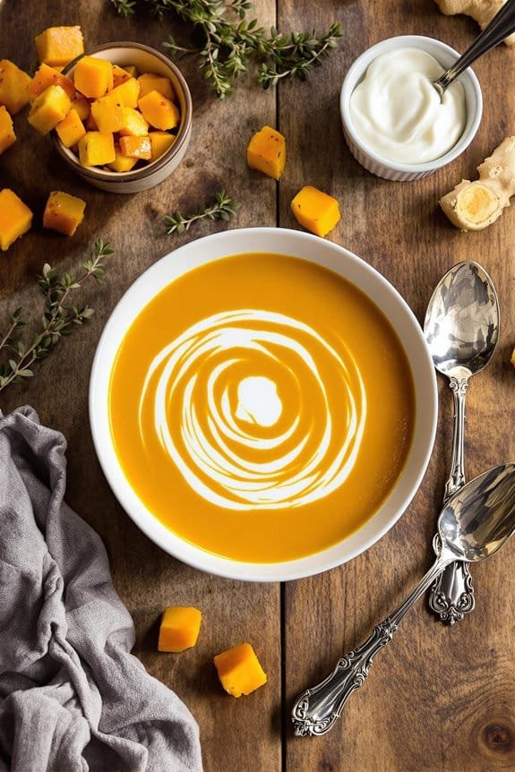 ginger infused butternut squash soup