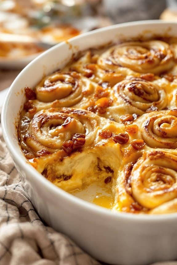 golden raisin cinnamon roll bake
