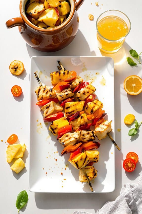 grilled tropical chicken kebabs