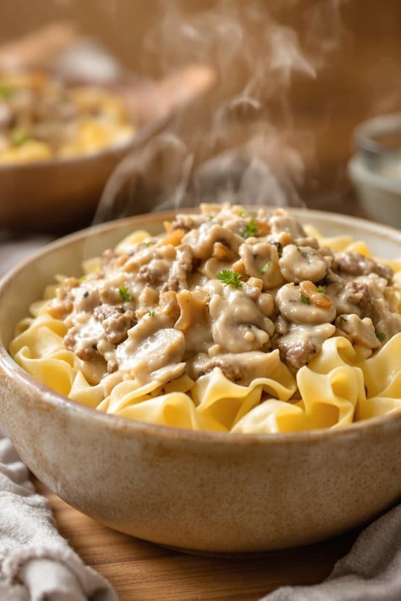 hearty ground beef stroganoff