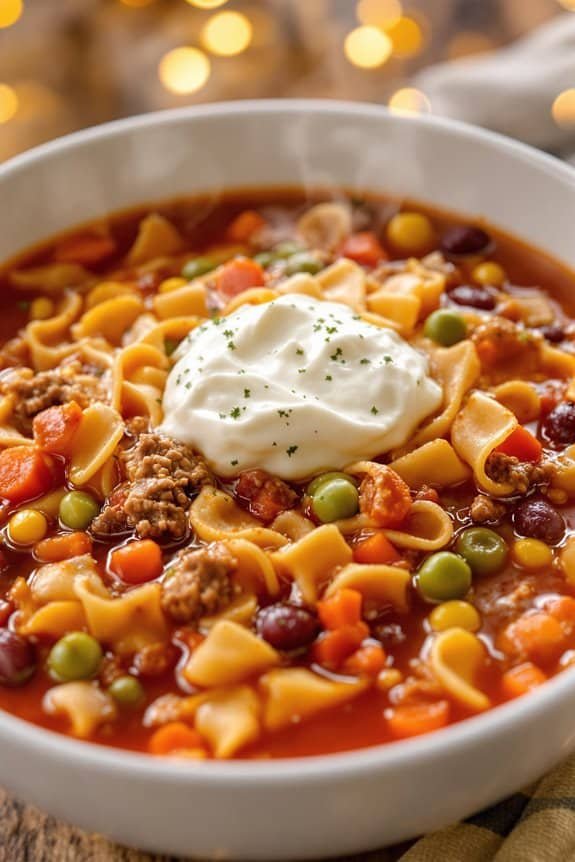 hearty lasagna soup preparation