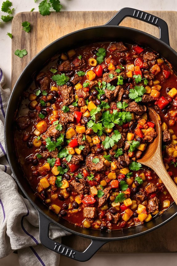 hearty steak fajita chili