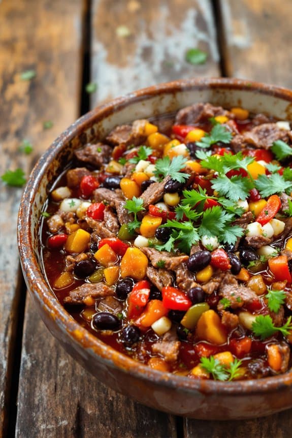 hearty steak fajita chili