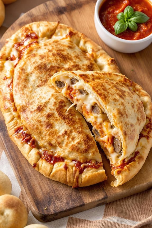 homemade italian sausage calzone